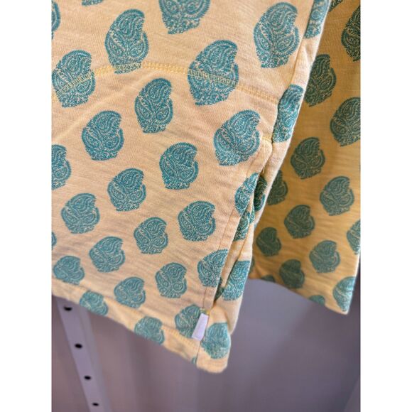 Gorgeous Orvis quarter zip pullover sweatshirt; yellow and green paisley XL - Picture 3 of 6